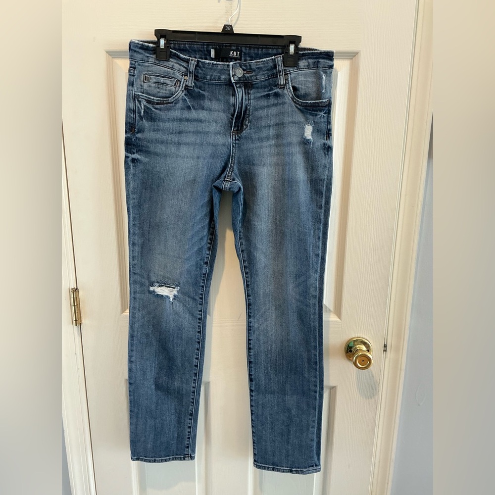 Kut from the Kloth Slouchy Casual Biker Boyfriend Jeans Distressed Streetwear 10